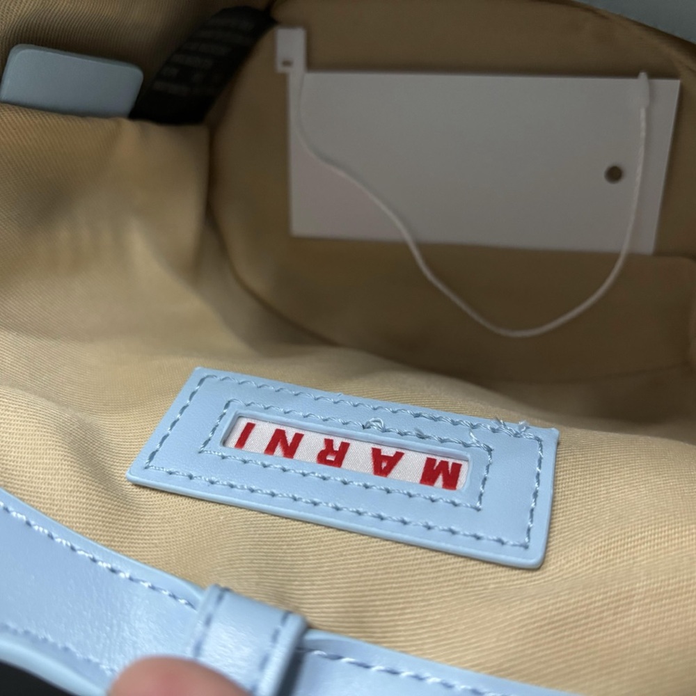 Marni Light Blue Woven Shoulder Bag - Picture 4 of 6